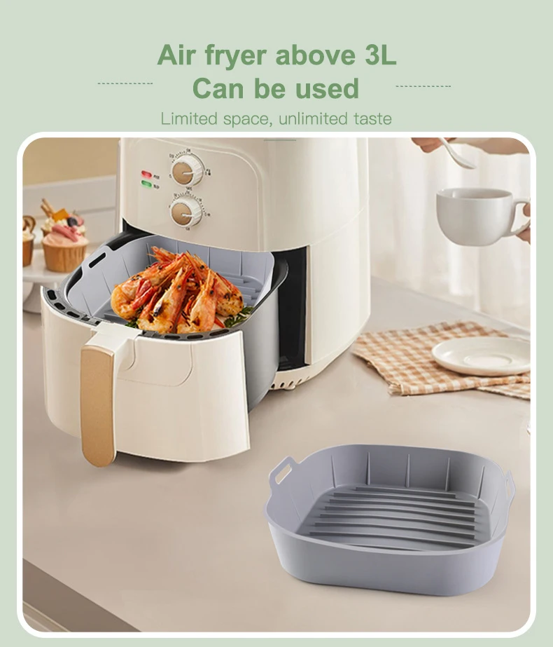 Heat Resistance Air Fryers Oven Baking Tray Square Silicone Air Fryer