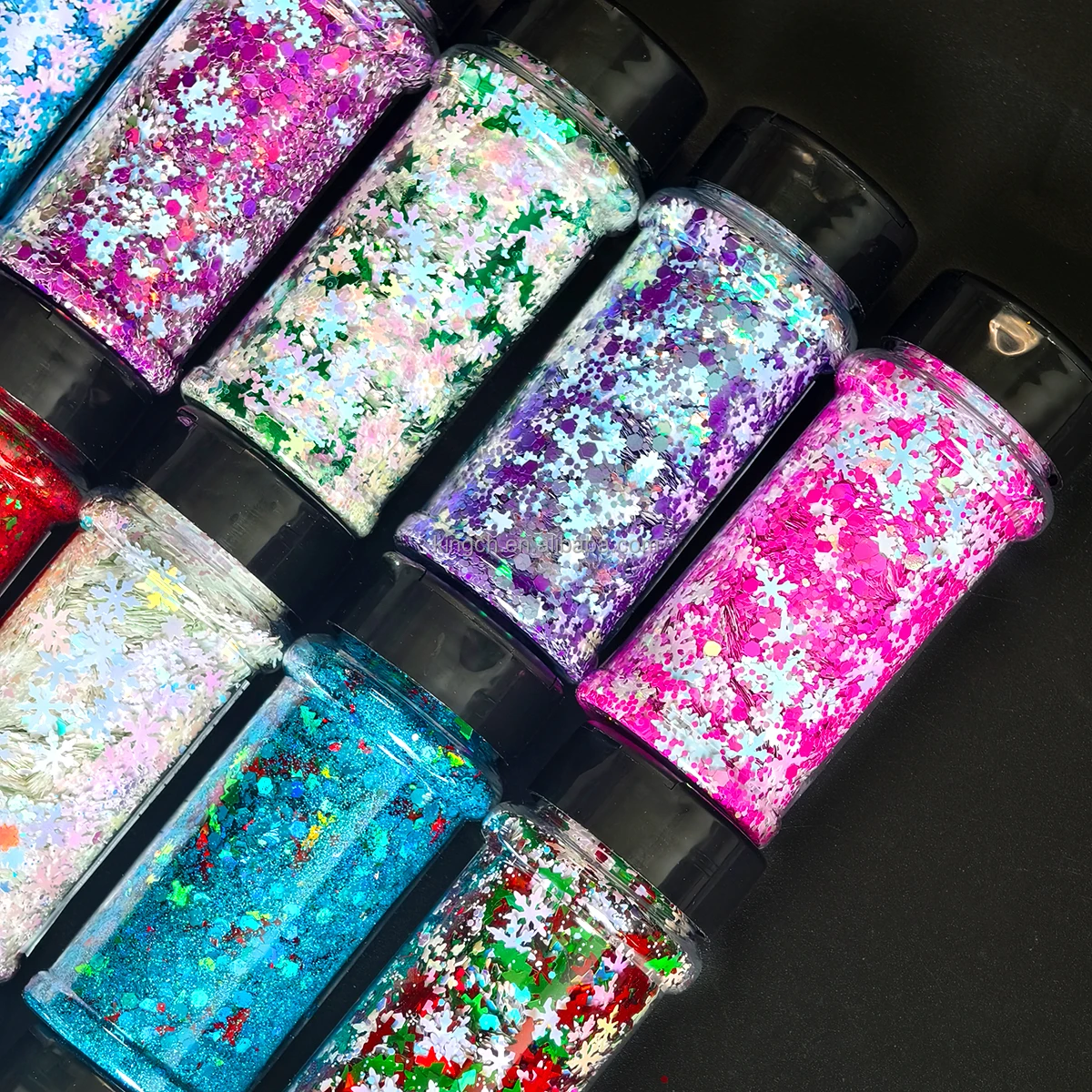 product us warehouses 24 bottles christmas nail glitter sequins for design winter nail sticker decals manicure diy christmas decorations-4