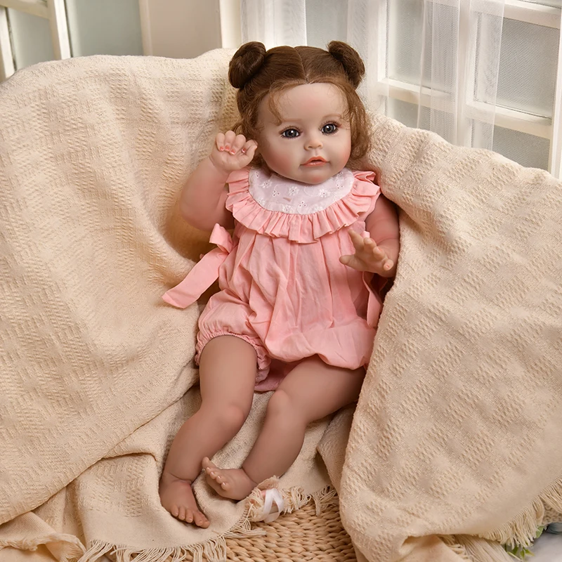 Cute Reborn Doll Toddler Girl 3d Skin Lifelike Baby Silicone Realistic Reborn Dolls for Girls