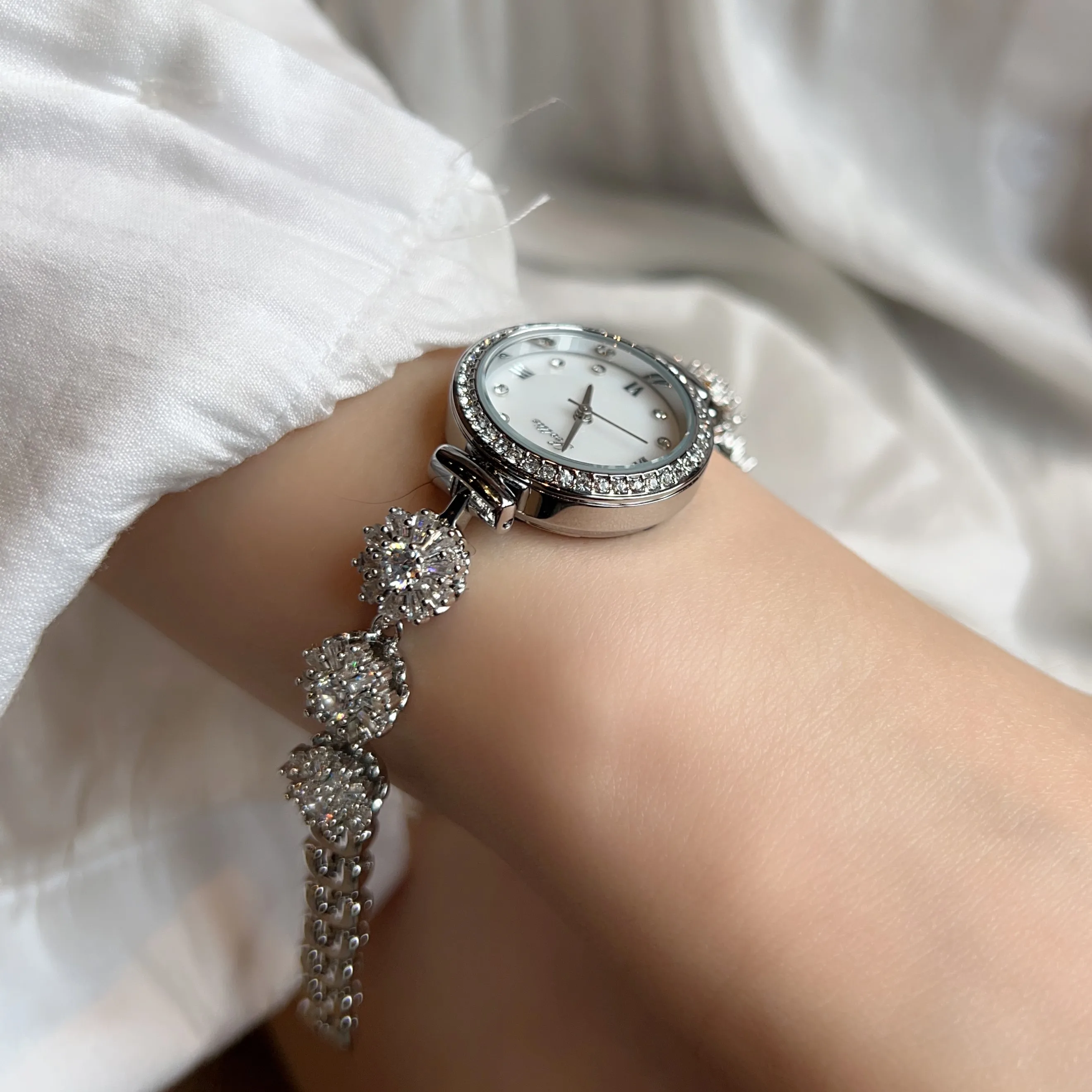 Scottie Rhinestone Moissanite Diamond Wristwatch for Women