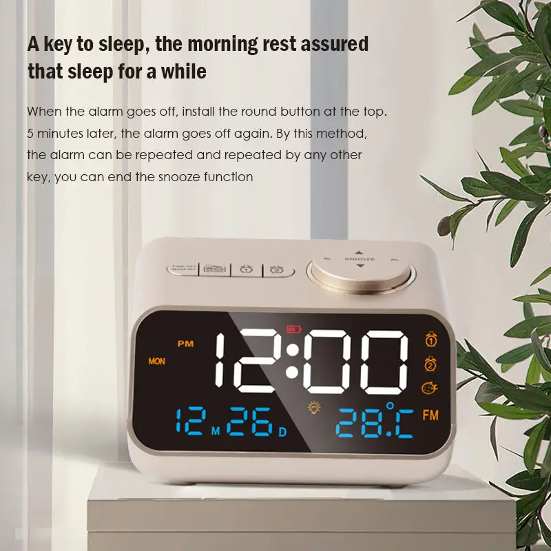 Kids Elder Sleep Trainer Aid White Noise Alarm Clock Radio Fm Wake Up