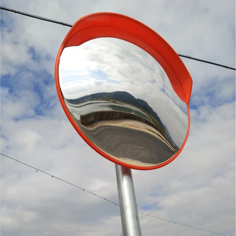 Премиум 120 см Выпуклое отражающее акриловое наружное зеркало безопасности дорожного движения прочный материал для внутреннего использования автомобиля элегантный круглый узор