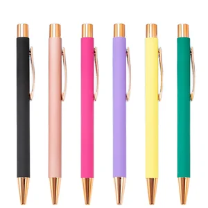 Wholesale Customizable Logo Student Metal Ballpoint Creative In-Stock Multi-Color Spray Glue Press-Action Pencils Animal for