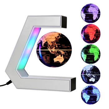 Color lighting magnetic levitating floating world globe for promotion gifts