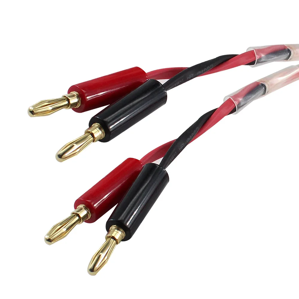 Factory High-end Banana Plug Cable 1m 2m 3m 5m Pvc Jacket Audio Cable Banana Head Hifi Speaker Cable with Banana Plugs