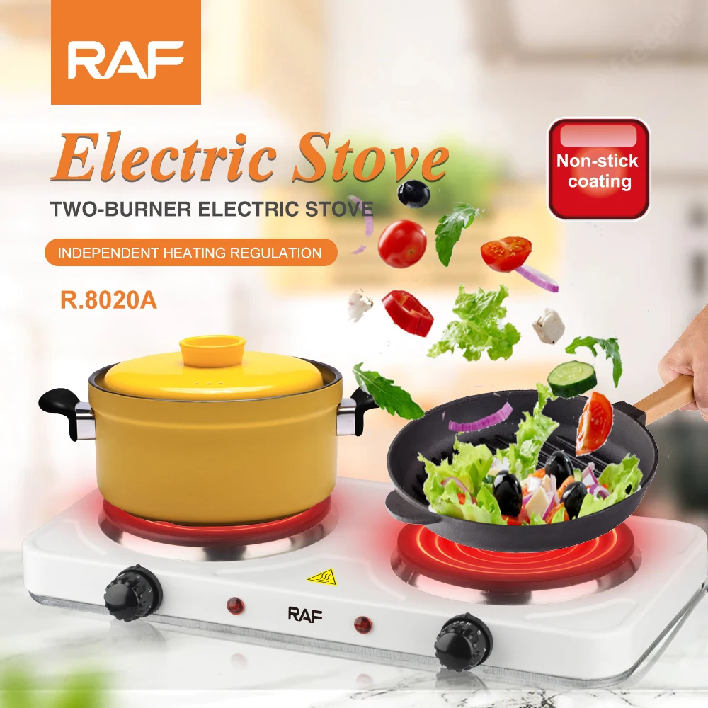 Countertop Coil Hotplate Electric Stove Cooktop Double Flat Burners El –  RAF Appliances