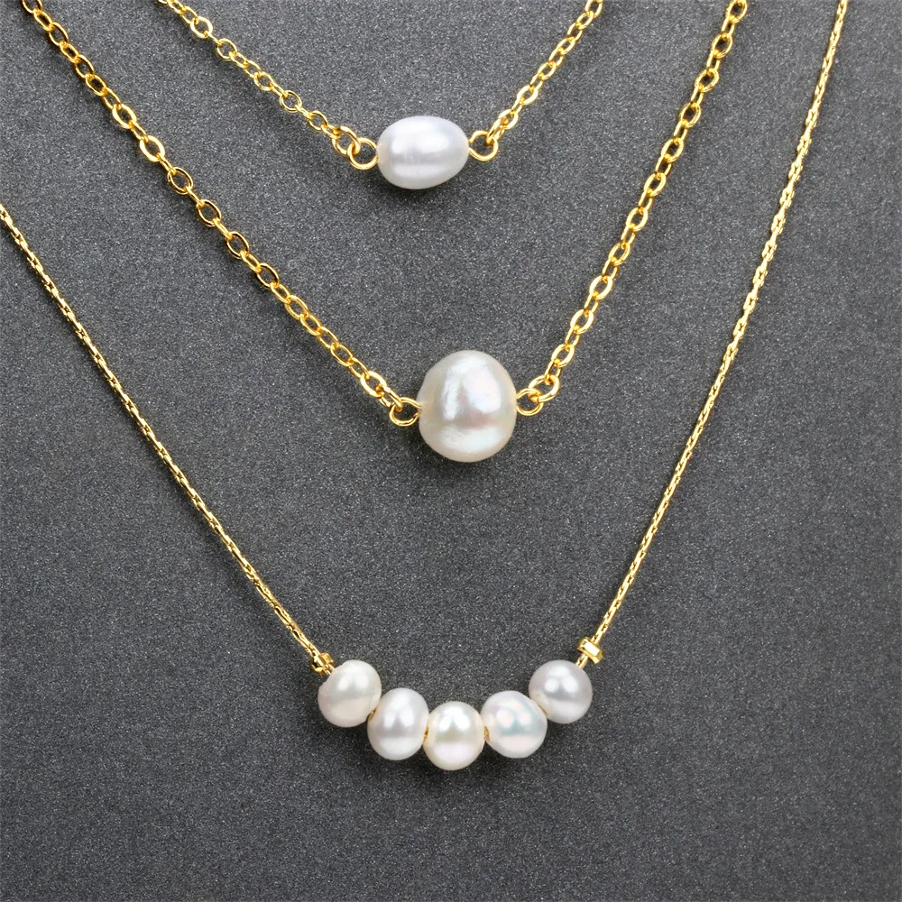 Acquista Collana lunga multistrato Collana con pendente a goccia di perle a punta Gioielli da donna in Italia a partire da 1.08