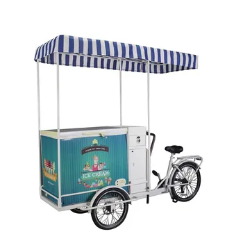Electric ice cream cooler bike bicycle cart with freezer for sale