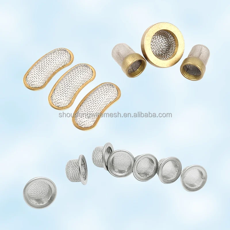Brass Ring Filter Element Fuel Injector Micro Basket Filter Miniature Copper Wrapped Edge Filter Screen