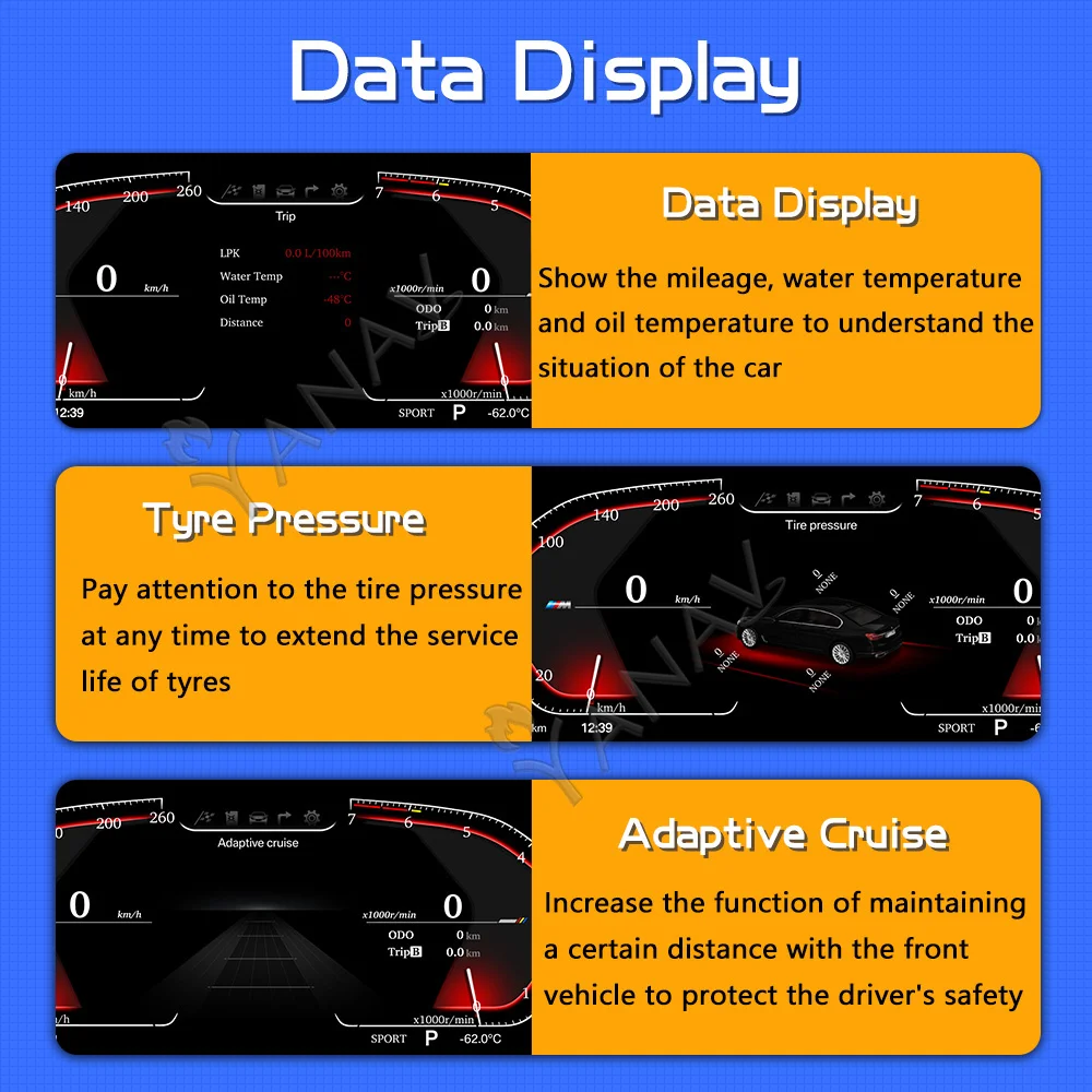 Linux Digital Cluster LCD Screen Virtual Cockpit Speed Meter Instrument Dashboard Panel for BMW Mini Cooper 2010-2012 1 Year