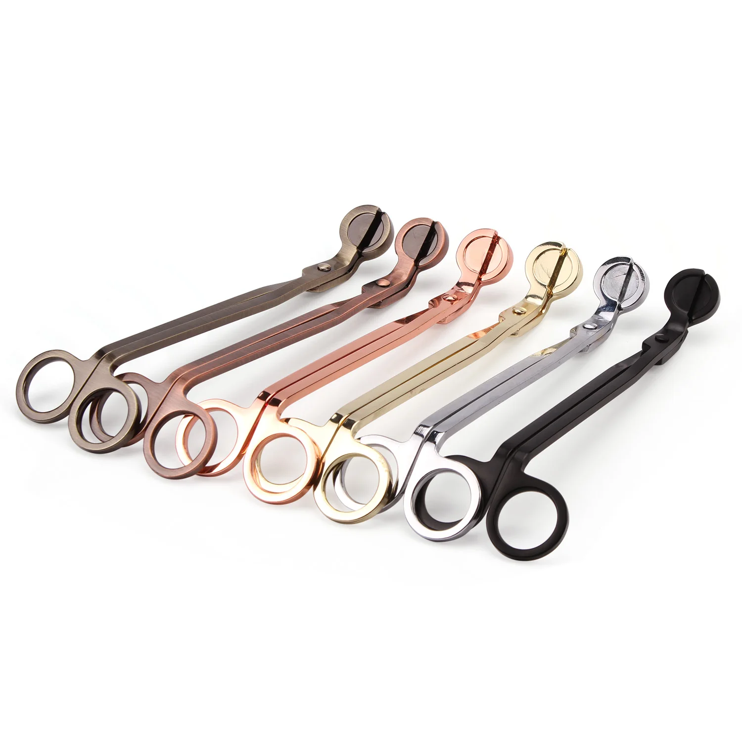 Customized Logo Candle Care Kit Candle Scissors Dipper Snuffer Tray Set Black Gold Candle Wick Trimmer