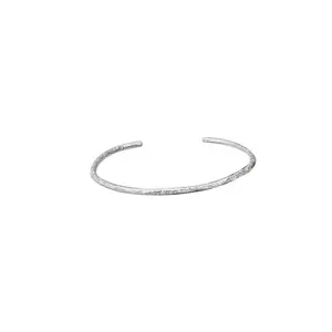 925 Sterling Silver Concave Convex Cuff Bangles 3.5mm Width Trendy Style Women's Party Wedding Fine Jewelry Gift Idea Micro