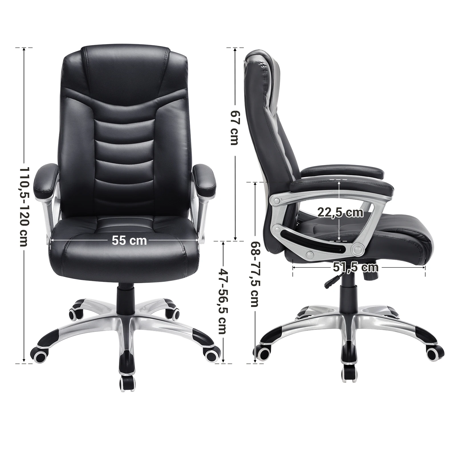SONGMICS Wholesale Indoor Modern High Back PU Ergonomic Swivel Office Chair  OEM Produce Executive Luxury Leather Office Chair