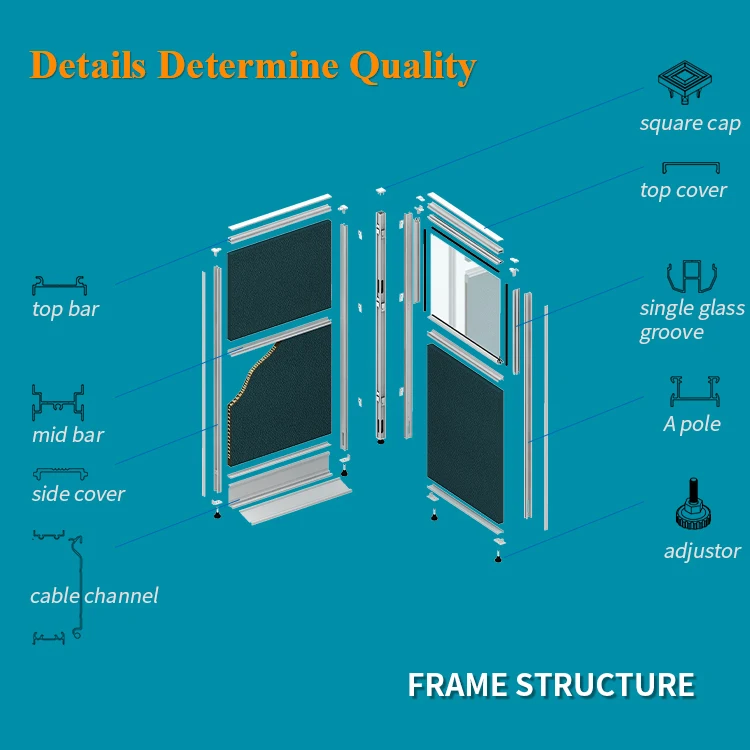 Modular Modern Office Table 2 Partition Workstation Blue Color Office Bench Desks