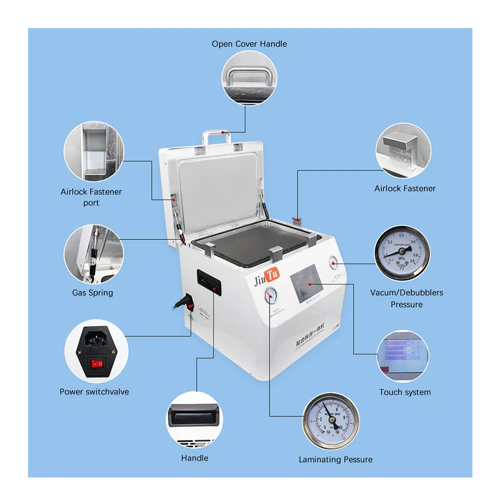 All in One Lamination Machine 2 in 1 OCA Vacuum Laminating Bubble Removing Machine for LCD Screen Repair