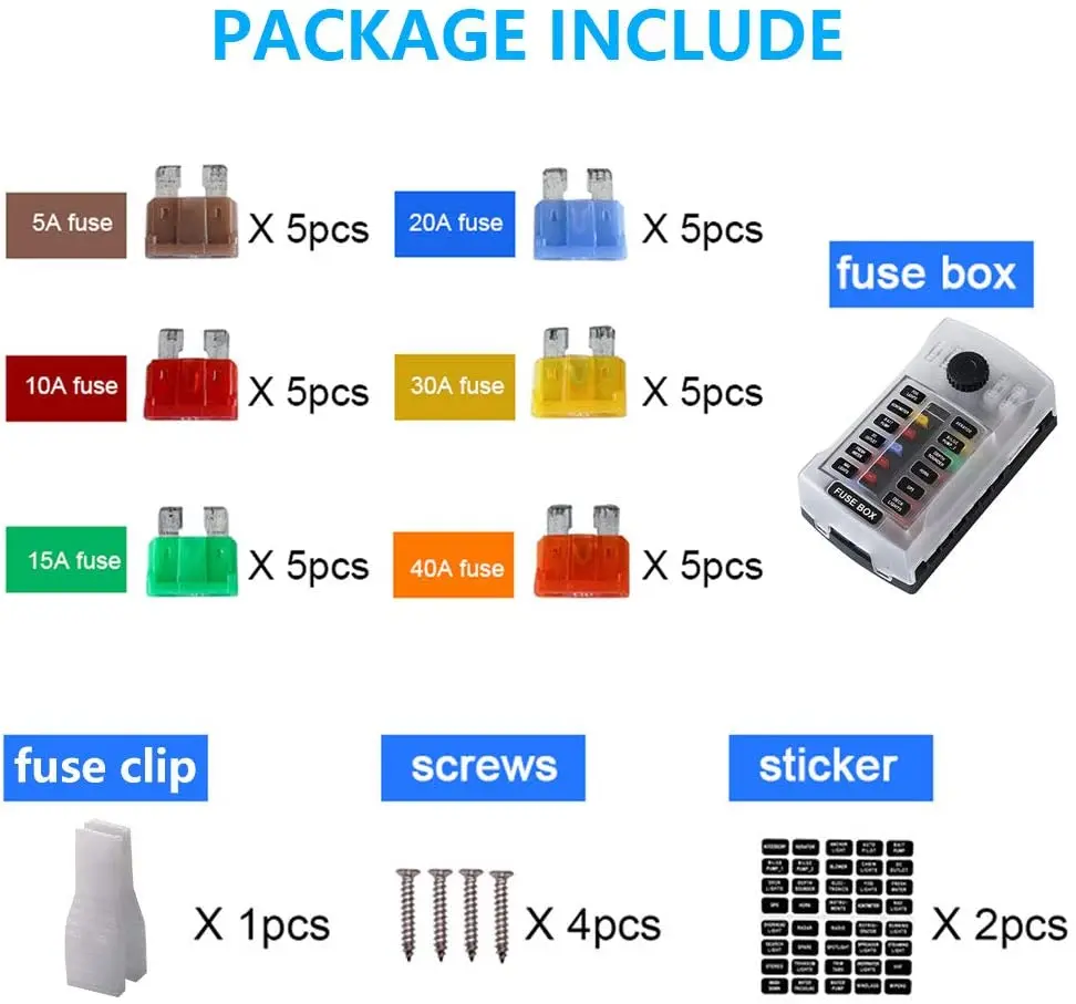 Motoforti Universal DC 12V-24V Fuse Holder 60A Inline Circuit Breaker Reset Fuse Holder For Car Marine Audio Stereo System Protection, Durable, Zinc Alloy, Black, 2 Set