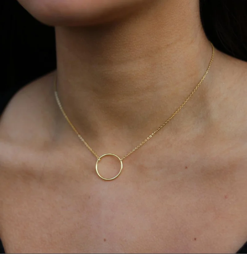 Golden Slave Choker, Short Circle Necklace, Shackle