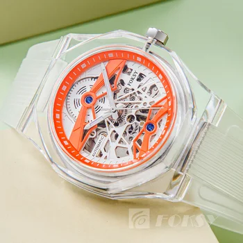 Wholesale Plastic Montre Homme Men Transparent Luxury Custom Private Label Luxury Wrist Skeleton Automatic Watch