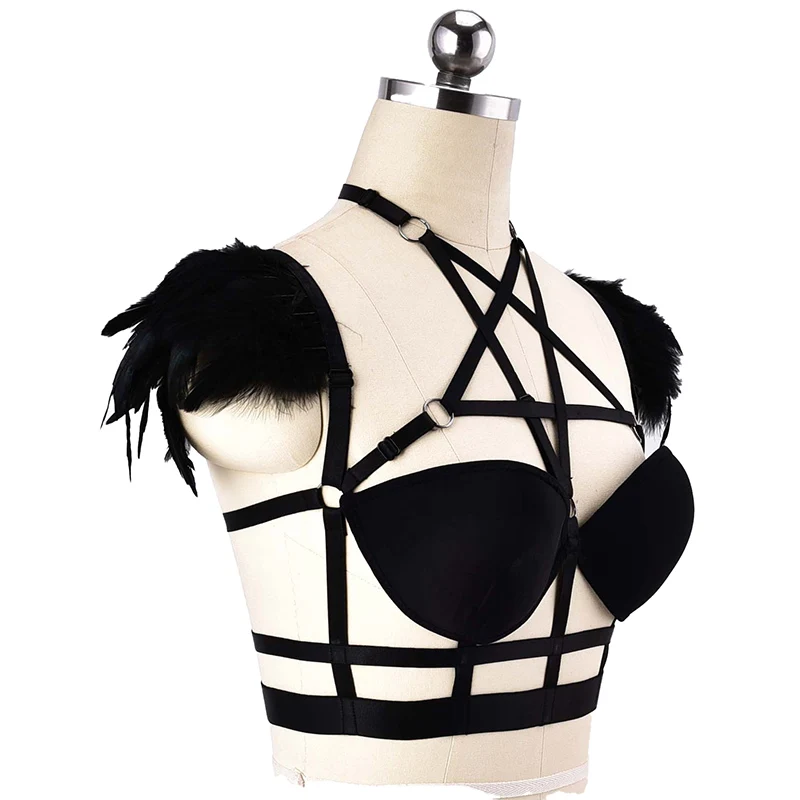 Free Size Woman Ballroom Dance Feather Bodysuit Breathable Sexy Adult Roleplay Costumes