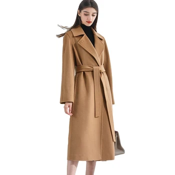 Jersan Wholesale Luxury High Quality Ladies Winter Warm Jacket Coat Cashmere Wool Long Coat Women