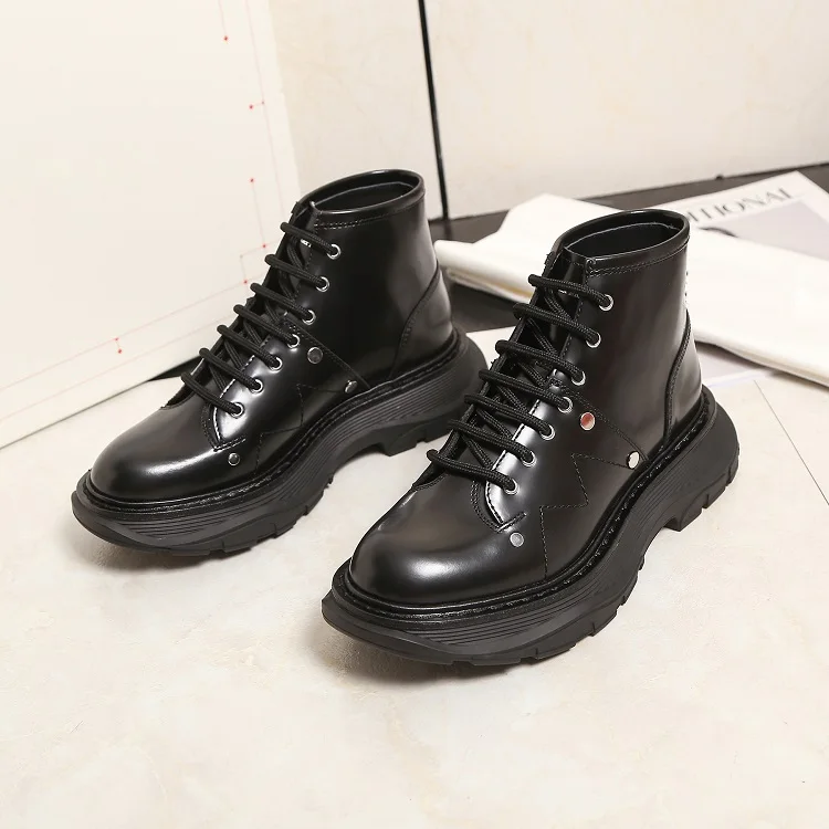 Women Oxford Shoes Black Oxford High Tops Platform Women Casual Shoes Lace Up Fashion Sneakers
