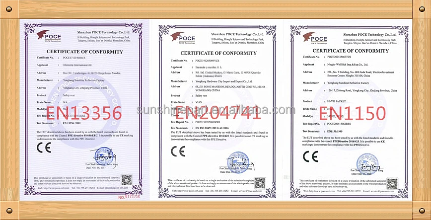 certificate for vest