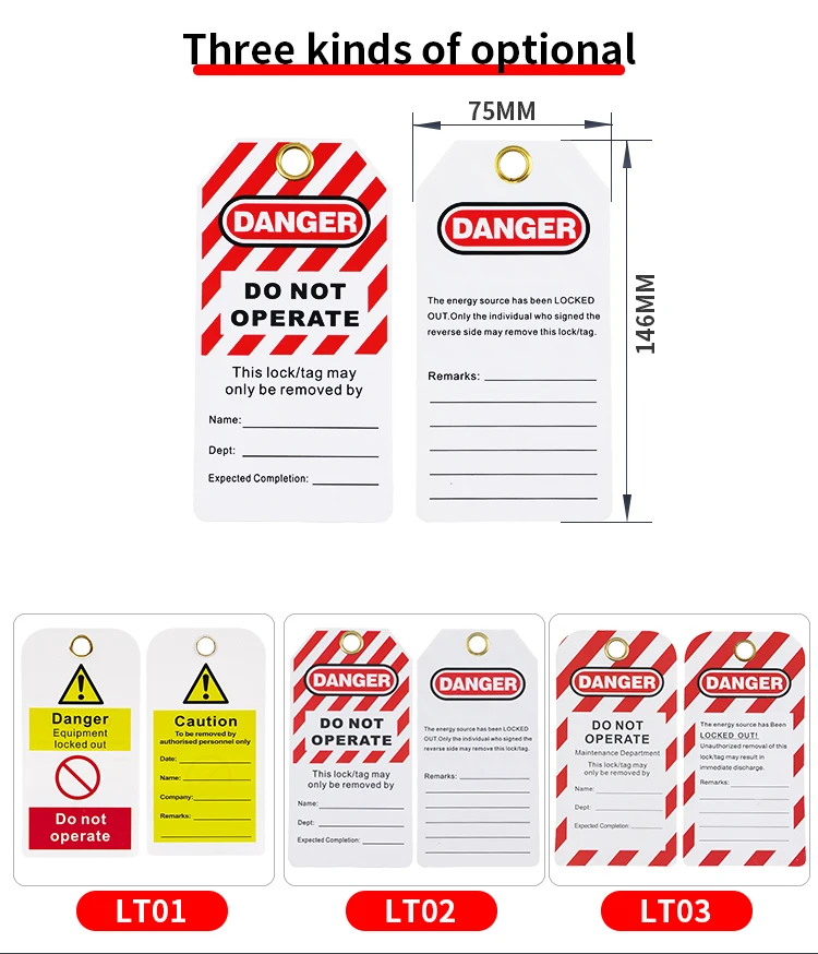 Lockout Tagout Equipment PVC Products Custom Lockout Label Energy Tags ...