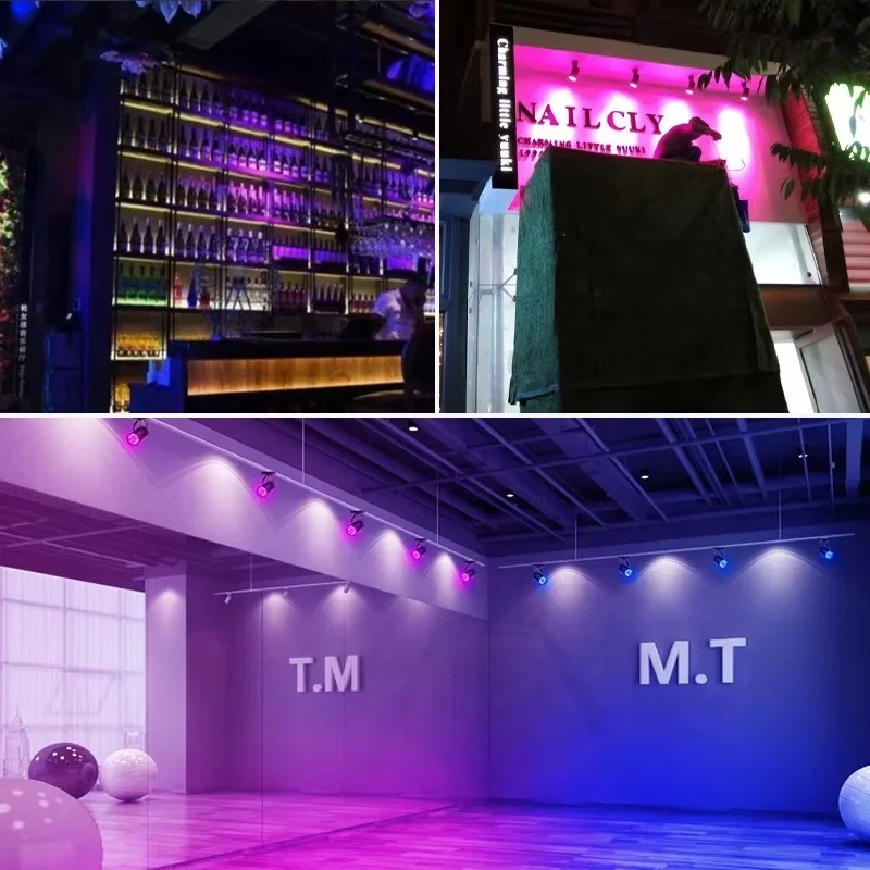 RGB Color Track Light With Remote Control 12W 15W 20W 30W 360 Degree Rotation Adjustable COB Track Spotlight
