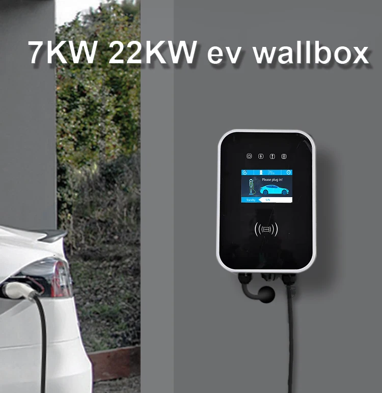 Evse Wallbox 32a 22kw 3 Phase Ev Charger Electric Car Ev Floor Mounted ...