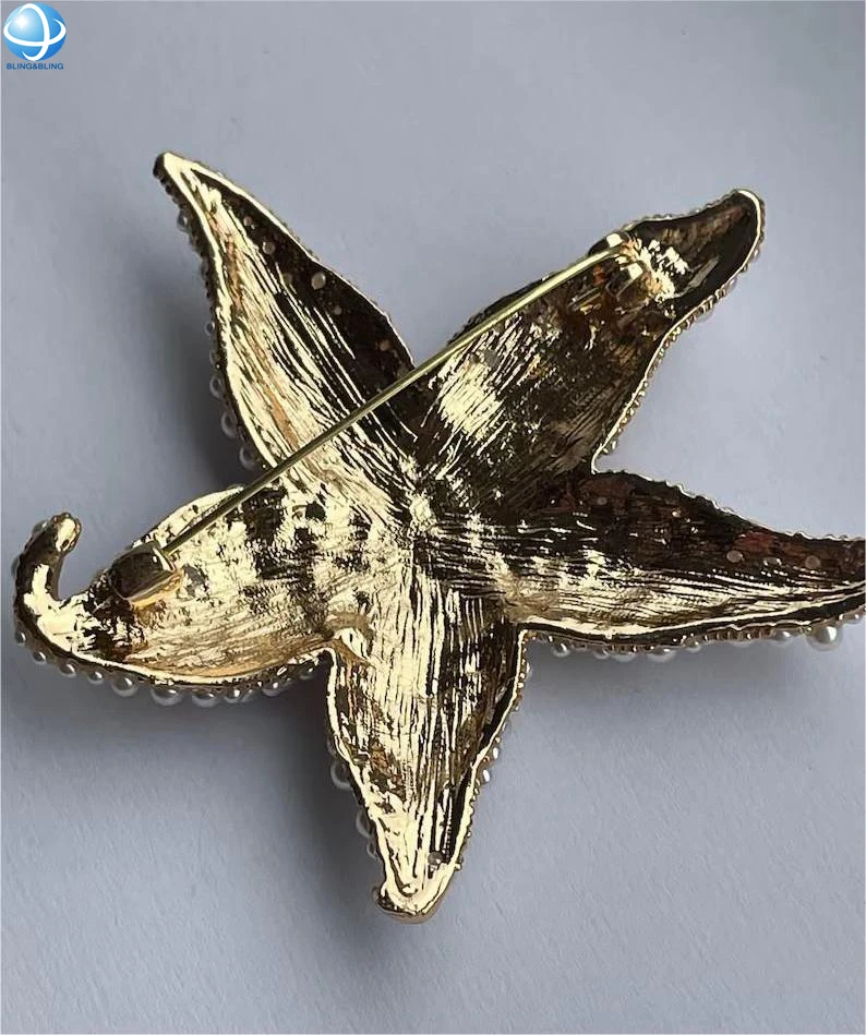 Broche Corsage Étoile De Mer Diamant - Bijou Élégant Pour Femmes Et Accessoires De Vêtements
