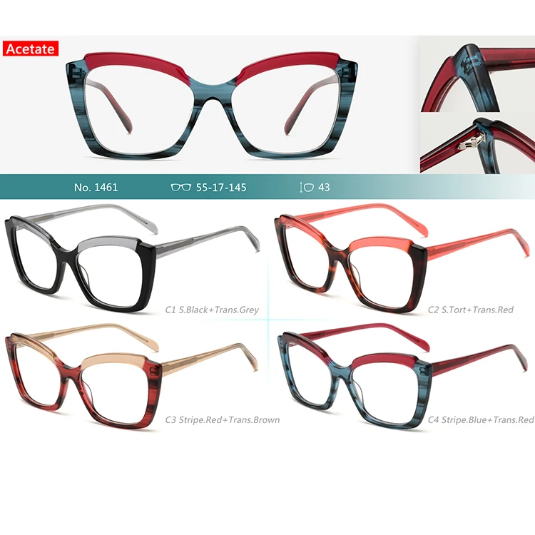2023 Colorful Acetate Cat Eye Frame Spectacles Ladies Eyeglasses Women Spectacle Eyewear Frames Hot Sale