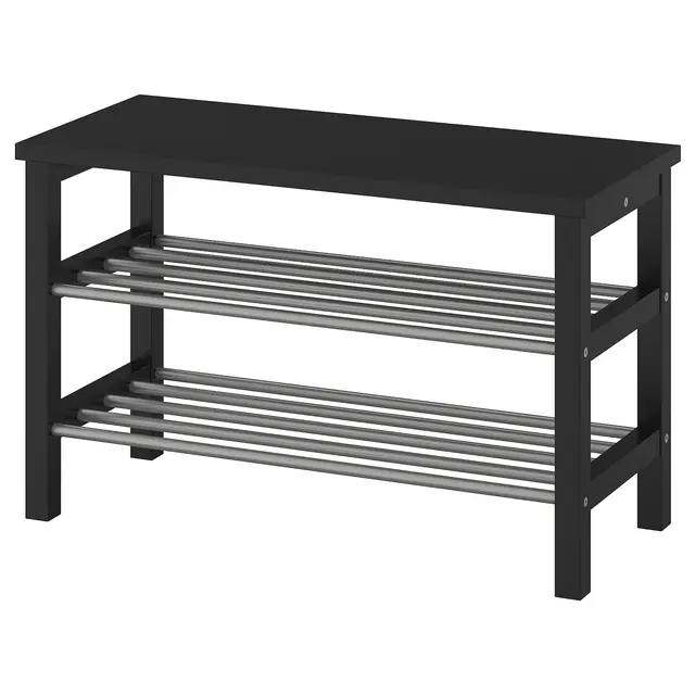 Hot sales Wholesale TJUSIG bench with shoe storage rack modern black 81x34x50 cm