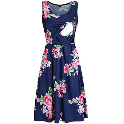 Ecowalson Floral Cotton Slim Dress 