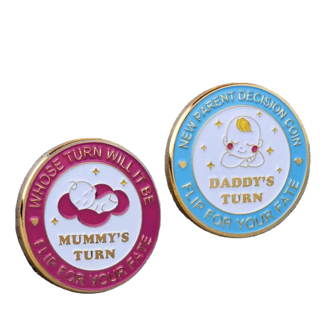 Материнское решение монета для новых подарков ребенку родитель представляет двустороннее в первый раз мама папа AY121