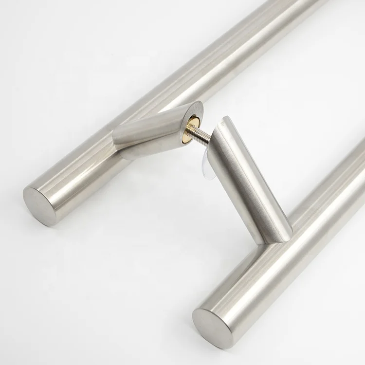 Handle 45 Degree Slanted Foot Column Inlaid With Aluminum Producers Customizable Size Hardware Custom Hand Glass Door Handle
