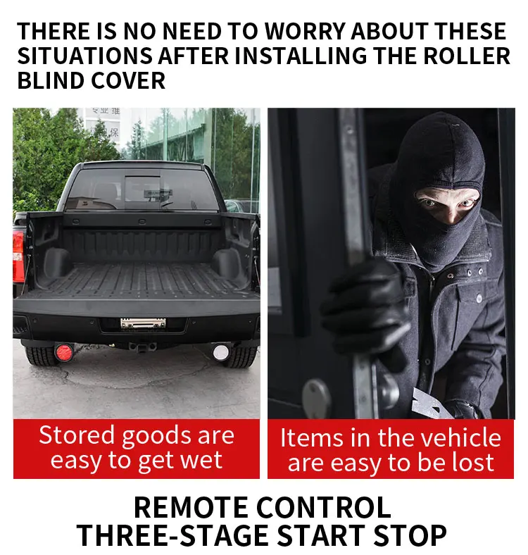 Factory Water-proof Retractable Pickup Electric Hard Tonneau Cover for Toyota Hilux REVO/ROCCO Truck Bed Cover details