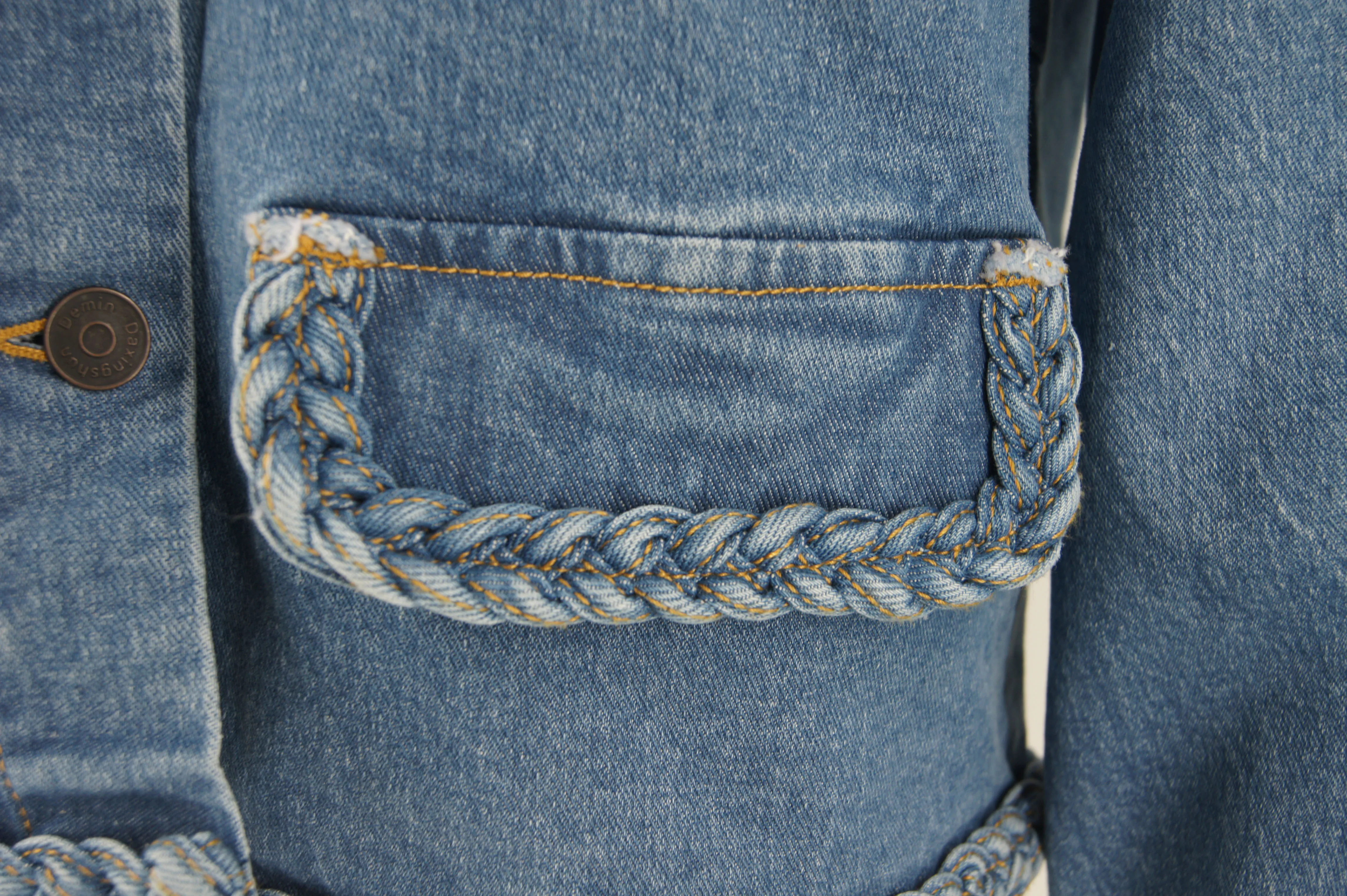 Polyester-cotton Jacquard Jacket, Gujia Shirt, Heavy Washed Denim