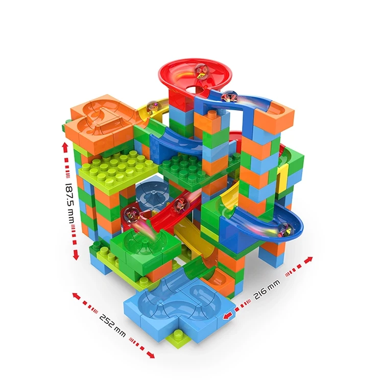 Children Track Bricks Game Building Blocks Plastic Marble Maze Educational Toy