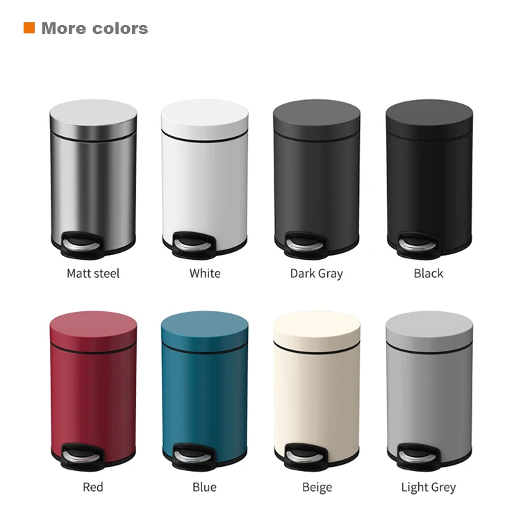 JAVA FACTORY WHOLESALE 3L Home Custom Sanitary Stainless Steel Dust Garbage Waste Trash Pedal Bin