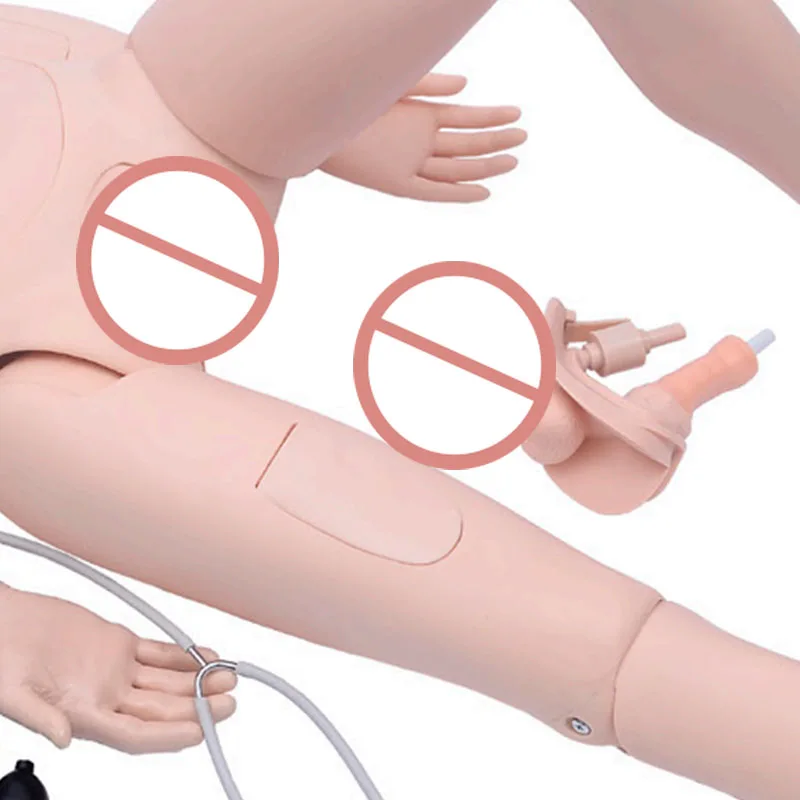 Advanced Combined Nursing Model with Blood Pressure Measurement Arm,Training Mannequin of Full-functional Medical Nursing Skills