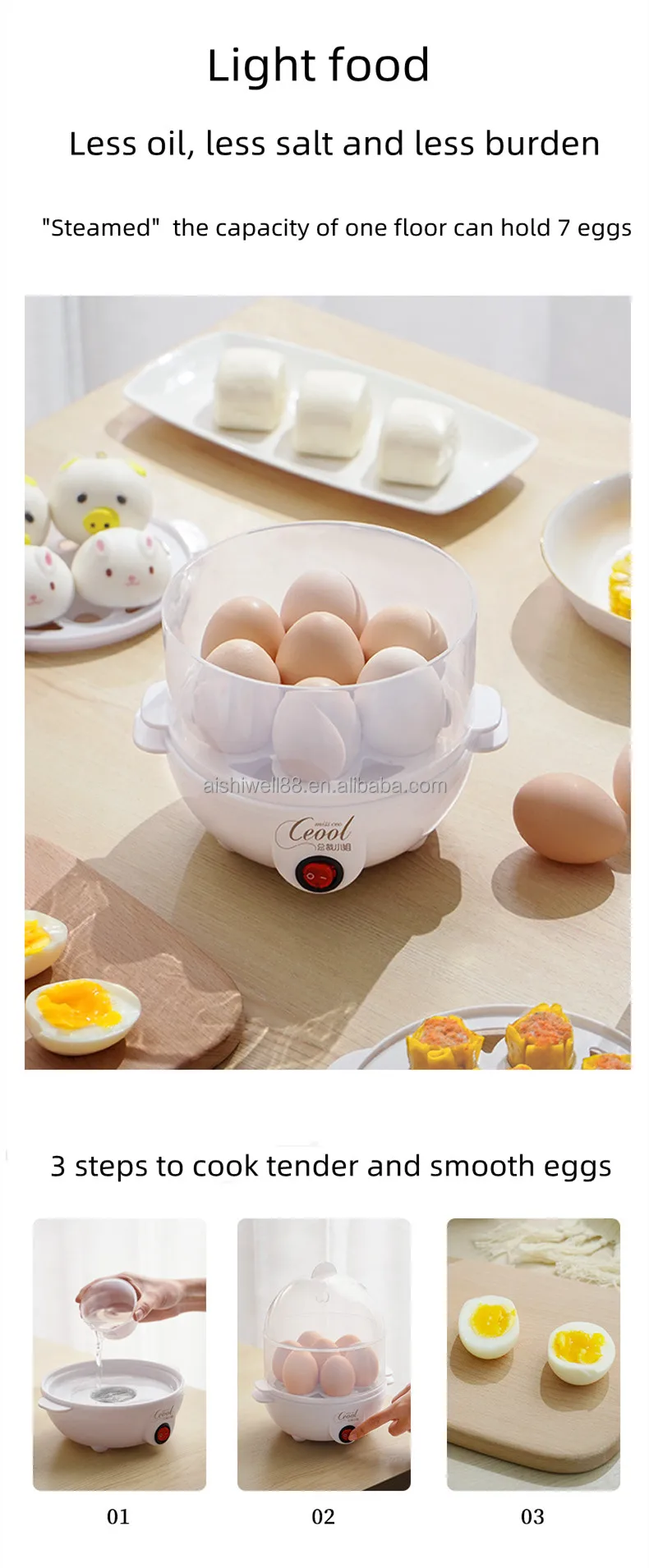 Deluxe Egg Steamer Electric Multi Cooker With Steamer And Egg Boiler