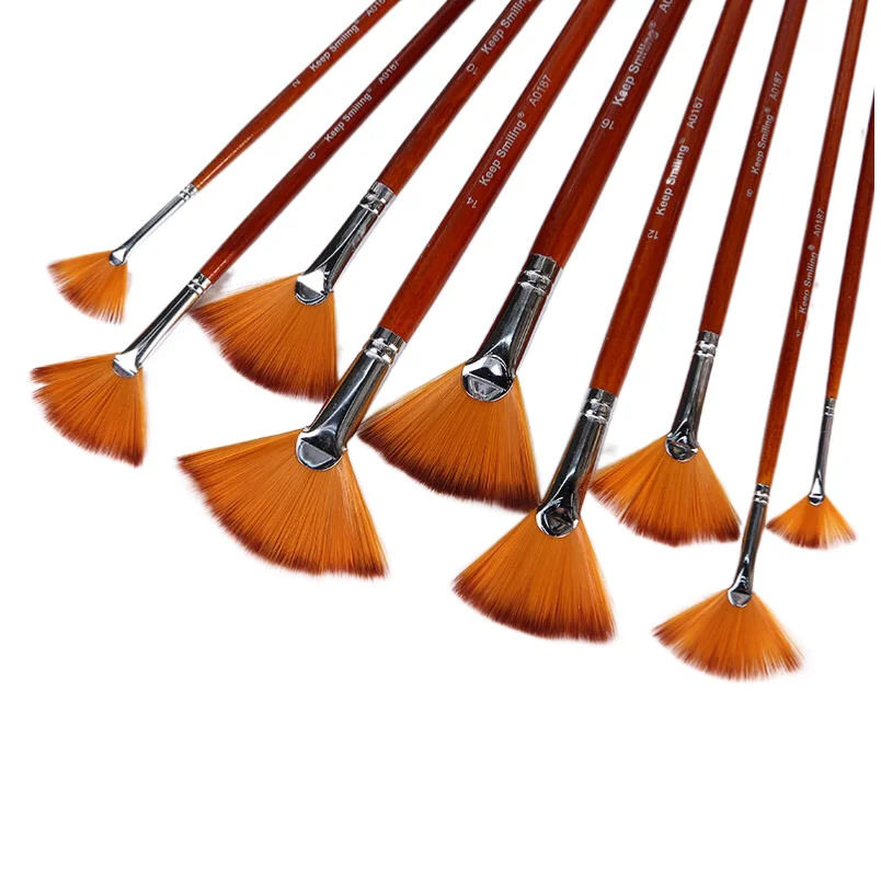 Ventilador acrílico de tubo de cobre 9, pincel para pintura al