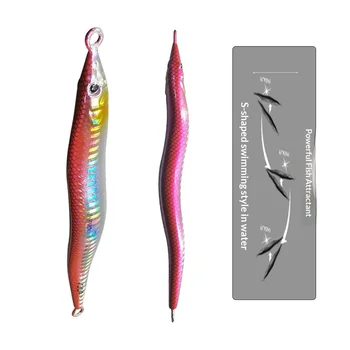Fast-Sinking Iron Plate S-Shaped Long Strip Little Jack Quick-Pull Artificial Hard Bait 130g 160g 180g Hairtail Mackerel – Hard Lure – view 5