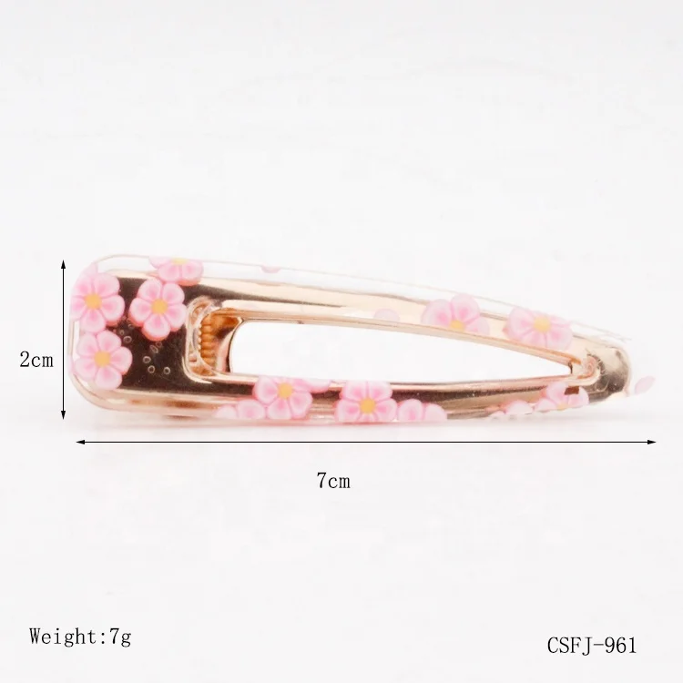 Canyuan INS Hot Cut Acrylic Hair Clips Transparent Flower Colorful Candy Inter Layer Hair Clips For Kids