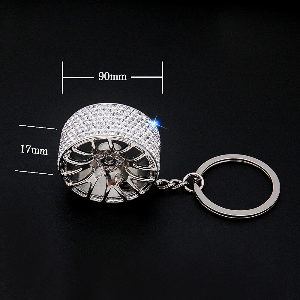 Car Crystal Keychain Tire Wheel Rim Key Ring 3d Keychain Creative ...