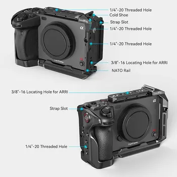 SmallRig Handheld Cage Kit for Sony FX30 FX3 with XLR Handle Extension Rig, Wrist Strap and Clamp for - 4184 detail image