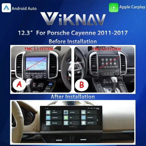 Viknav 12.3 Inch GPS Navigation Car Radio Touch Screen for Porsche for Cayenne 2011-2017 Tape Recorder Head Unit DSP Multimedia
