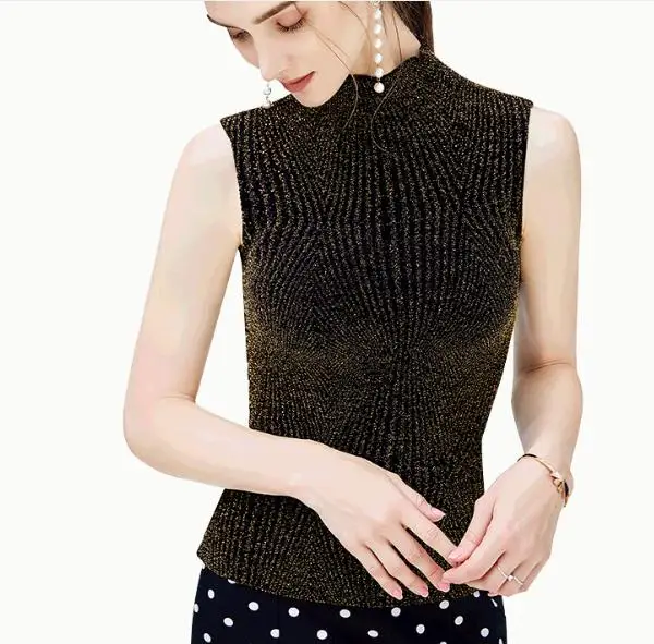 high neck sleeveless t shirt