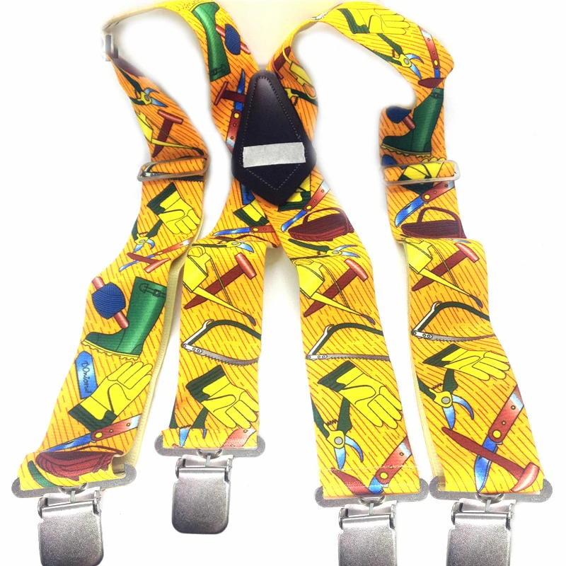 2 дюйма Прочный чехол для спинки заднего мужские модные подтяжки ремни упругие скобы с изготовленным на заказ логосом для мужские брюки