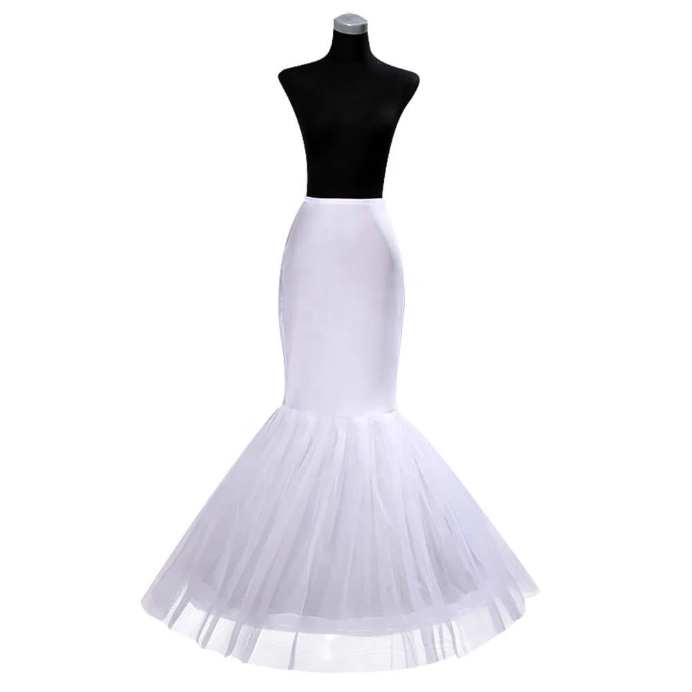 Mermaid 2 Hoop Fishtail Bridal Wedding Petticoat Underskirt Crinoline Prom Dress 